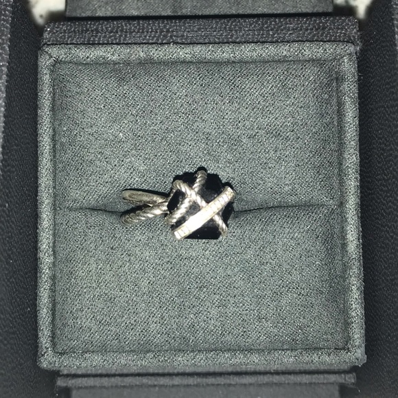 David Yurman Black Onyx bypass ring with Diamond accent. - Picture 6 of 7